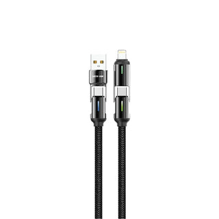 Green Lion 4 in 1 LED Braided Cable 60W - Black - Saif Al Najmi KwCables & ChargersGreen LionSaif Al Najmi KwGreen Lion 4 in 1 LED Braided Cable 60W - Black - Saif Al Najmi Kw