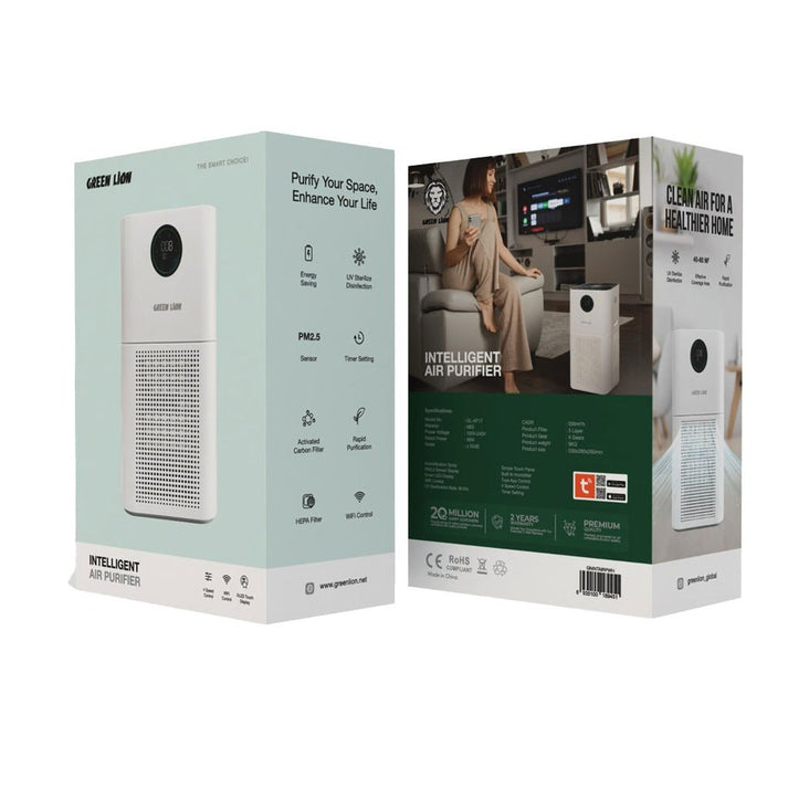 Green Lion 48W Intelligent Air Purifier - White - Saif Al Najmi KwAir PurifierGreen LionSaif Al Najmi KwGreen Lion 48W Intelligent Air Purifier - White