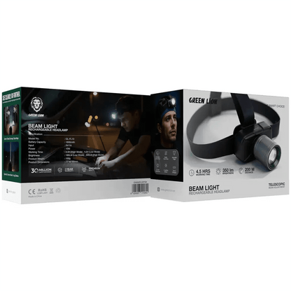 Green Lion Beam Light Rechargeable Headlamp 350LM - Saif Al Najmi KwTOOLKITGreen LionSaif Al Najmi KwGreen Lion Beam Light Rechargeable Headlamp 350LM