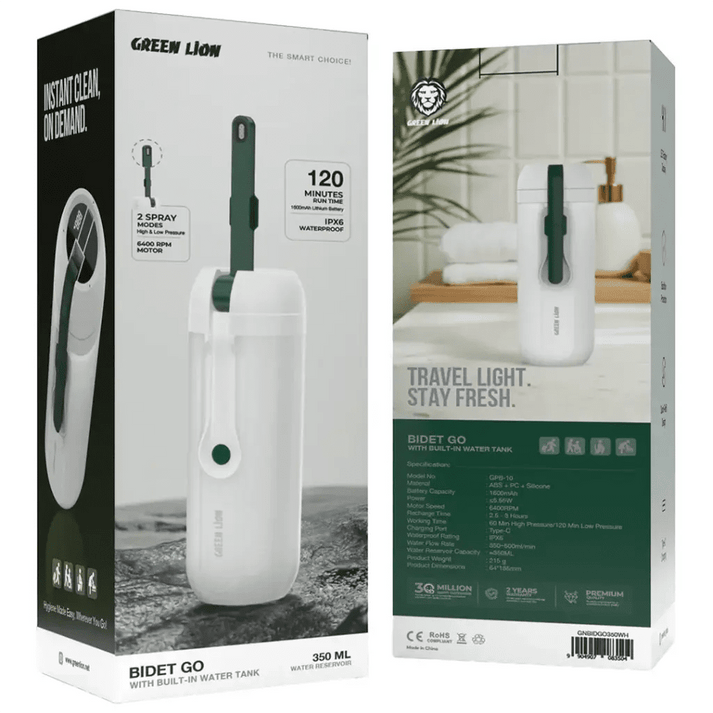 Green Lion Bidet Go Portable Bidet 350mL Type - C White - Saif Al Najmi Kwwater gadgetsGreen LionSaif Al Najmi KwGreen Lion Bidet Go Portable Bidet 350mL Type - C White