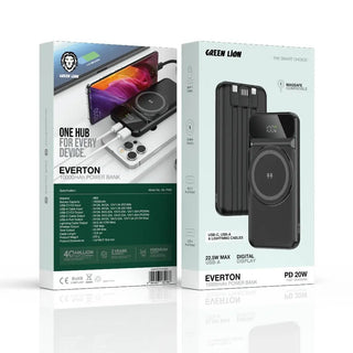 Green Lion Everton 10000mAh Power Bank PD 20W - Black - Saif Al Najmi KwPower BankGreen LionSaif Al Najmi KwGreen Lion Everton 10000mAh Power Bank PD 20W - Black