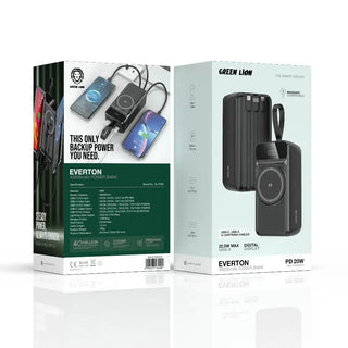 Green Lion Everton 40000mAh Power Bank PD 20W - Black - Saif Al Najmi KwPower BankGreen LionSaif Al Najmi KwGreen Lion Everton 40000mAh Power Bank PD 20W - Black
