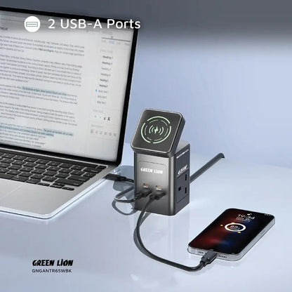 Green Lion GaN 65W Multi - Port 8 - in - 1 Travel Adapter - Saif Al Najmi KwChargersGreen LionSaif Al Najmi KwGreen Lion GaN 65W Multi - Port 8 - in - 1 Travel Adapter