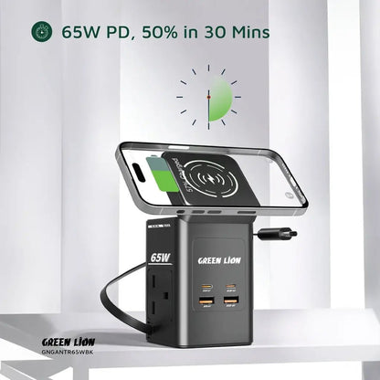 Green Lion GaN 65W Multi - Port 8 - in - 1 Travel Adapter - Saif Al Najmi KwChargersGreen LionSaif Al Najmi KwGreen Lion GaN 65W Multi - Port 8 - in - 1 Travel Adapter