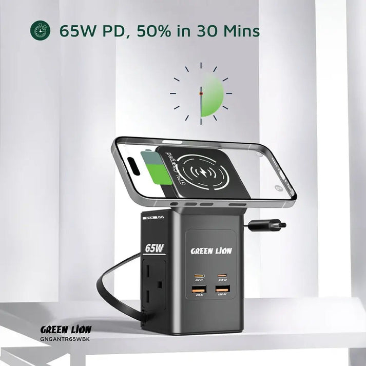 Green Lion GaN 65W Multi - Port 8 - in - 1 Travel Adapter - Saif Al Najmi KwChargersGreen LionSaif Al Najmi KwGreen Lion GaN 65W Multi - Port 8 - in - 1 Travel Adapter