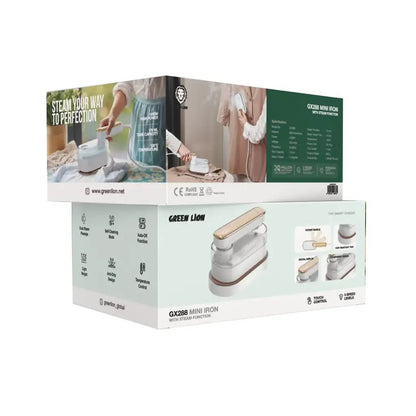 Green Lion GX288 Mini Steam Iron 1000W Travel Iron White - Saif Al Najmi KwironGreen LionSaif Al Najmi KwGreen Lion GX288 Mini Steam Iron 1000W Travel Iron White