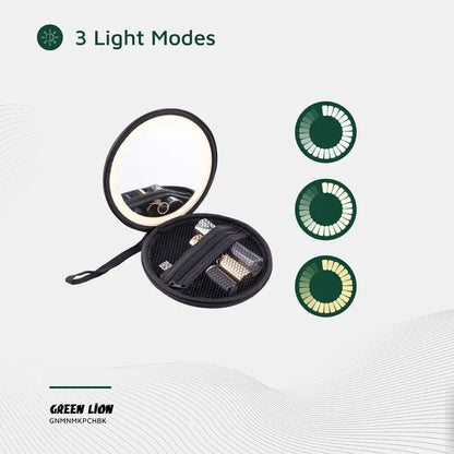 Green Lion Mini Makeup Pouch with LED Mirror Travel Case - Saif Al Najmi KwWomens GroomingGreen LionSaif Al Najmi KwGreen Lion Mini Makeup Pouch with LED Mirror Travel Case