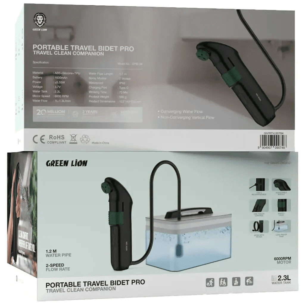 Green Lion Portable Travel Bidet Pro with Water Tank - Saif Al Najmi KwgadgetsGreen LionSaif Al Najmi KwGreen Lion Portable Travel Bidet Pro with Water Tank