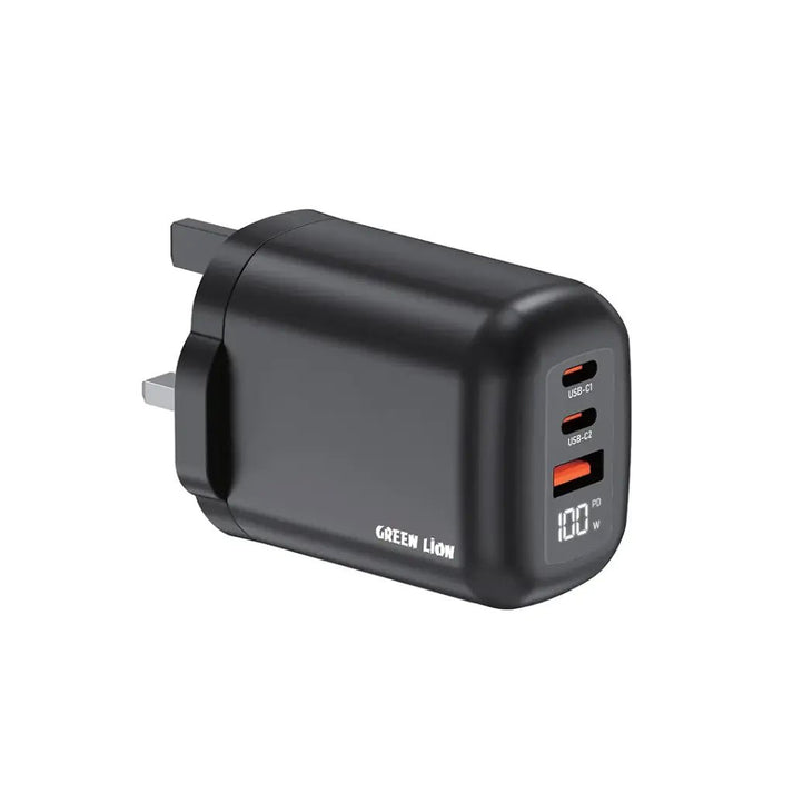Green Lion Q Series 100W GaN Charger UK Plug 2C1A - Saif Al Najmi KwChargersGreen LionSaif Al Najmi KwGreen Lion Q Series 100W GaN Charger UK Plug 2C1A