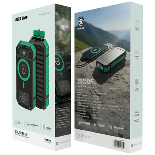Green Lion Solar Flex 20000mAh Power Bank - Green & Black - Saif Al Najmi KwPower BankGreen LionSaif Al Najmi KwGreen Lion Solar Flex 20000mAh Power Bank - Green & Black