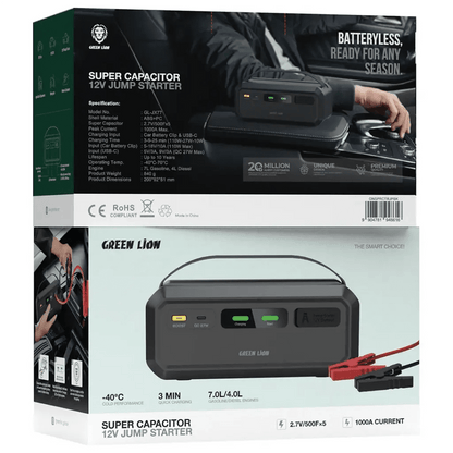 Green Lion Super Capacitor 12V Car Jump Starter 1000A - Saif Al Najmi KwCar Jump StarterGreen LionSaif Al Najmi KwGreen Lion Super Capacitor 12V Car Jump Starter 1000A