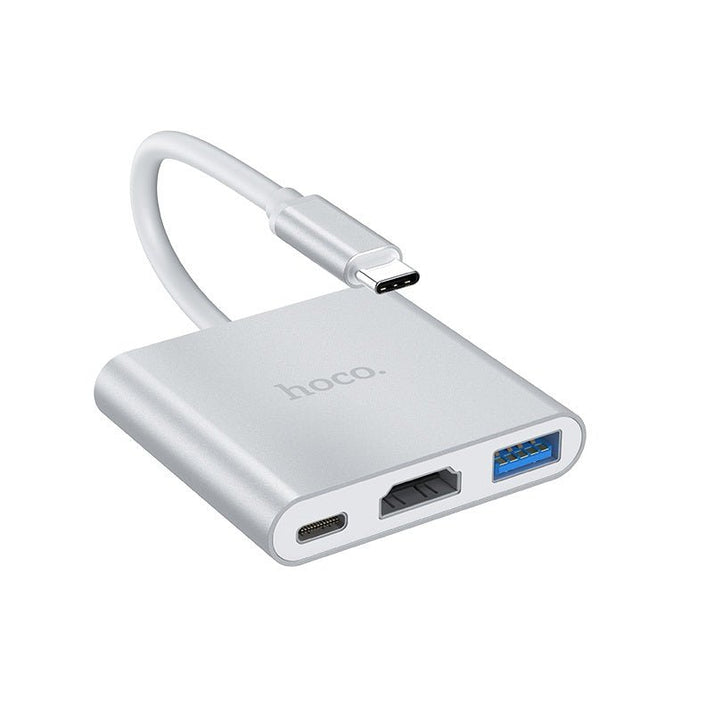 HB14 Easy use Type - C adapter(Type - C to USB3.0+HDMI+PD) - Silver - Saif Al Najmi KwOTG / ConnectorsHocoSaif Al Najmi KwHOCO HB14128926HB14 Easy use Type - C adapter(Type - C to USB3.0+HDMI+PD) - Silver - Saif Al Najmi Kw