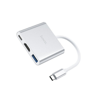 HB14 Easy use Type - C adapter(Type - C to USB3.0+HDMI+PD) - Silver - Saif Al Najmi KwOTG / ConnectorsHocoSaif Al Najmi KwHOCO HB14128926HB14 Easy use Type - C adapter(Type - C to USB3.0+HDMI+PD) - Silver - Saif Al Najmi Kw