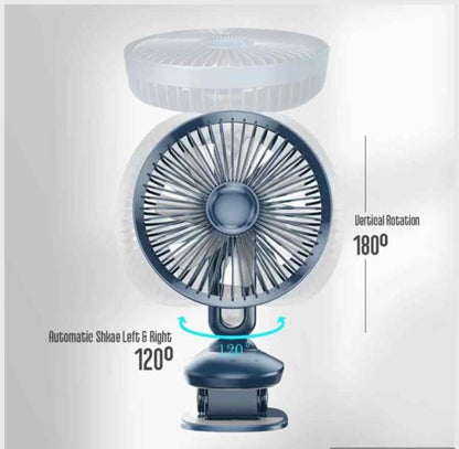 Hoco DF02 Moving Head Desktop Fan with Night Light Rechargeable-4000mah