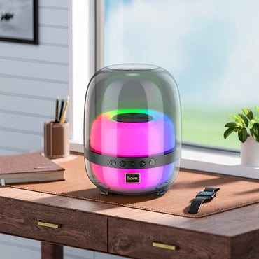 Hoco BS58 Crystal colorful luminous BT speaker - Magic black night - Saif Al Najmi Kw