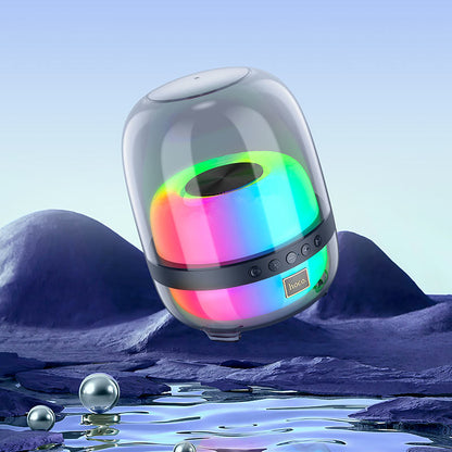 Hoco BS58 Crystal colorful luminous BT speaker - Magic black night - Saif Al Najmi Kw