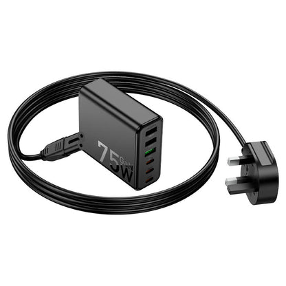 Hoco C133B Earl Charging Station (75W PD45W + QC3.0 UK) - Saif Al Najmi KwDesktop ChargersHocoSaif Al Najmi KwC133BHoco C133B Earl Charging Station (75W PD45W + QC3.0 UK) - Saif Al Najmi Kw