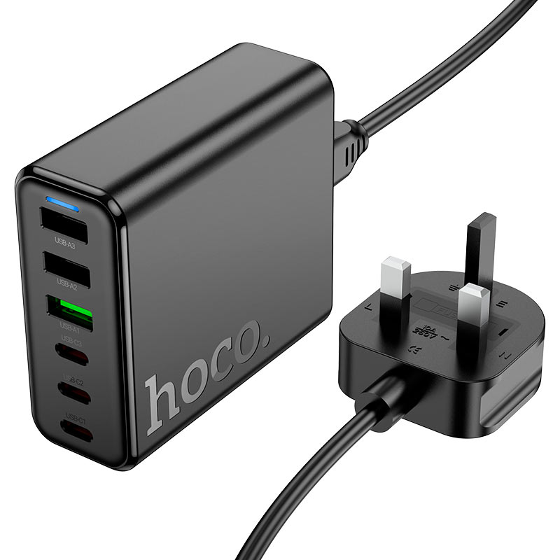 Hoco C133B Earl Charging Station (75W PD45W + QC3.0 UK) - Saif Al Najmi Kw