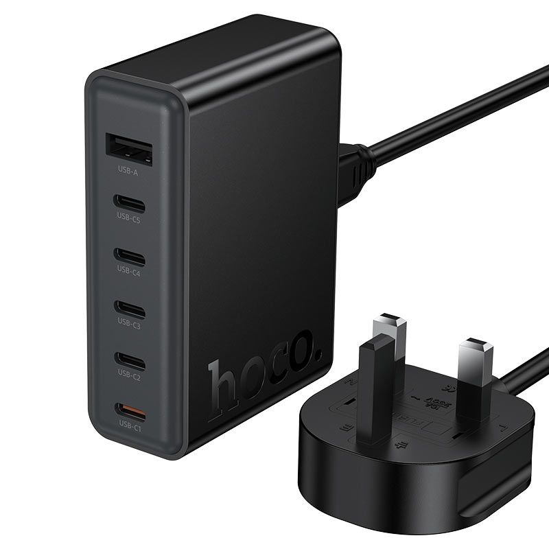 Hoco C150B Modern Charging Station – 45W PD Fast Charger with USB-C + USB-A Ports (UK Plug)