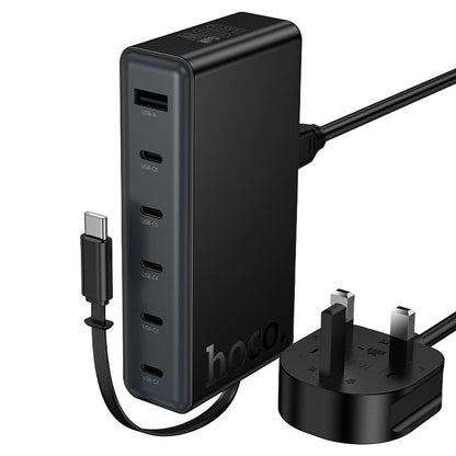 Hoco C151B Modern Charging Station – 50W PD Fast Charger, USB-C + USB-A (UK Plug)