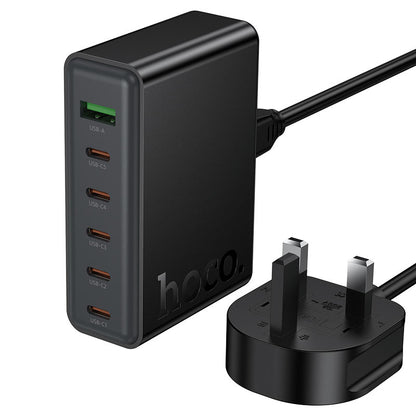 Hoco C152B Modern Charging Station – 70W PD Fast Charge Hub with USB-C & Dual USB-A (UK Plug)