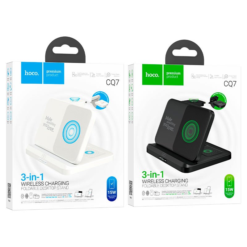 Hoco CQ7 wireless charging desktop stand 15W output,charging for phone, headset and smartwatch - Saif Al Najmi KwWireless ChargersSaif Al Najmi KwSaif Al Najmi KwWhiteHoco CQ7 wireless charging desktop stand 15W output,charging for phone, headset and smartwatch