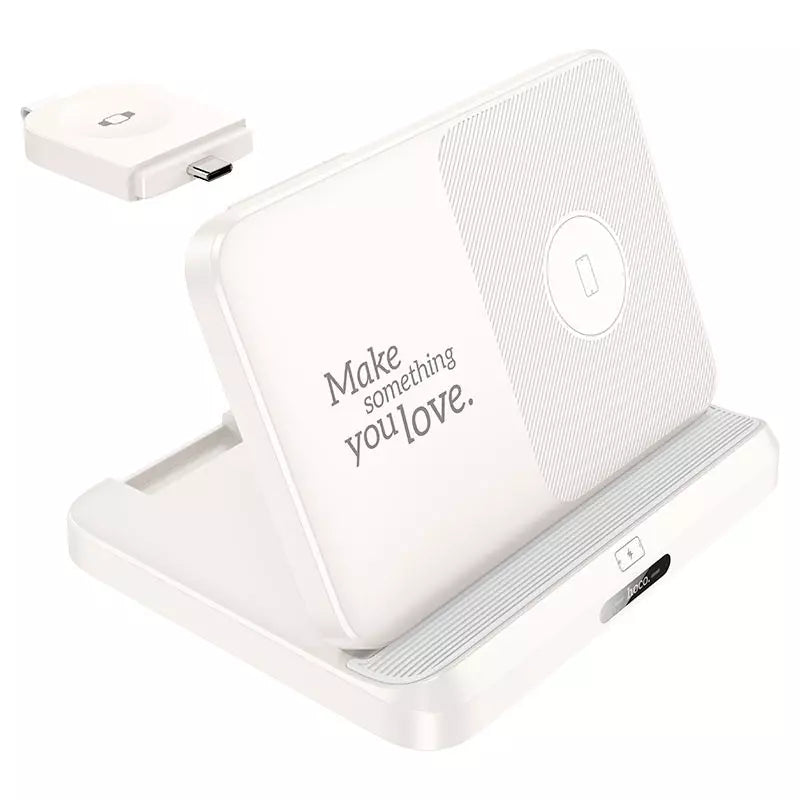 Hoco CQ7 wireless charging desktop stand 15W output,charging for phone, headset and smartwatch - Saif Al Najmi KwWireless ChargersSaif Al Najmi KwSaif Al Najmi KwWhiteHoco CQ7 wireless charging desktop stand 15W output,charging for phone, headset and smartwatch