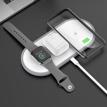 Hoco Wireless charger “CW24 Handsome” 3-in-1 tabletop charging dock 10w