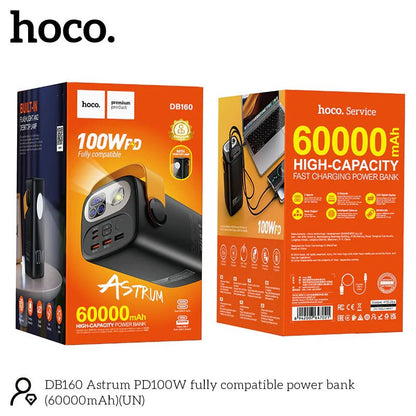 HOCO DB160 Astrum 60000mAh Power Bank PD100W Black - Saif Al Najmi KwPower BanksHocoSaif Al Najmi KwHOCO DB160 Astrum 60000mAh Power Bank PD100W Black