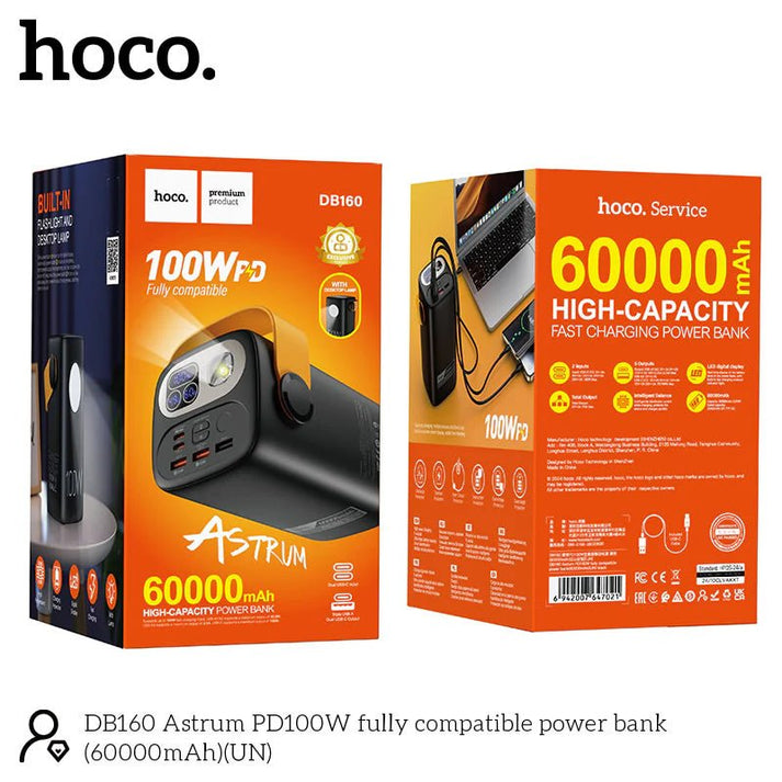 HOCO DB160 Astrum 60000mAh Power Bank PD100W Black - Saif Al Najmi KwPower BanksHocoSaif Al Najmi KwHOCO DB160 Astrum 60000mAh Power Bank PD100W Black