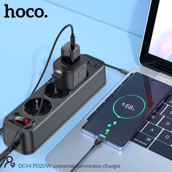 Hoco DC44 PD20W Three Ports Fast Universal Travel Conversion Wall Charger - Saif Al Najmi KwChargersHocoSaif Al Najmi KwHOCO DC44131388Hoco DC44 PD20W Three Ports Fast Universal Travel Conversion Wall Charger - Saif Al Najmi Kw