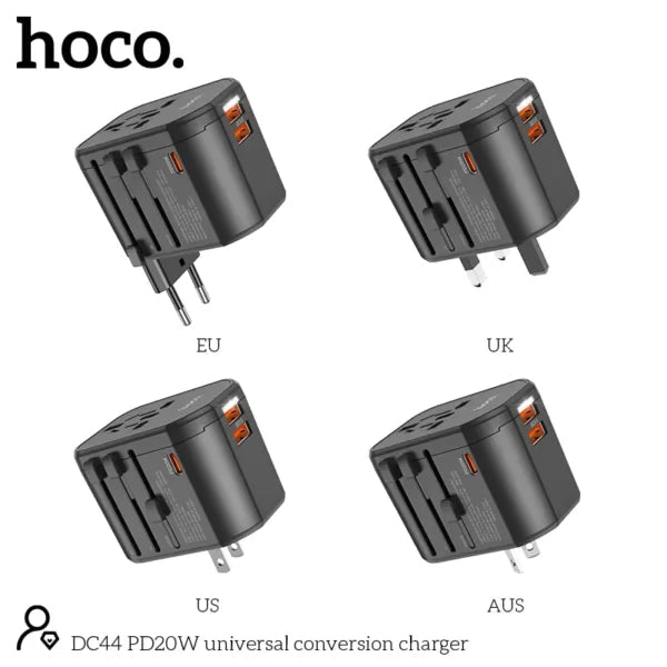 Hoco DC44 PD20W Three Ports Fast Universal Travel Conversion Wall Charger - Saif Al Najmi KwChargersHocoSaif Al Najmi KwHOCO DC44131388Hoco DC44 PD20W Three Ports Fast Universal Travel Conversion Wall Charger - Saif Al Najmi Kw