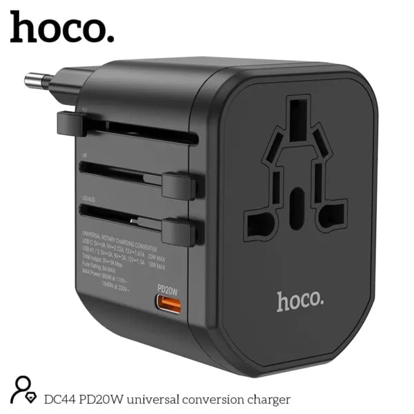 Hoco DC44 PD20W Three Ports Fast Universal Travel Conversion Wall Charger - Saif Al Najmi KwChargersHocoSaif Al Najmi KwHOCO DC44131388Hoco DC44 PD20W Three Ports Fast Universal Travel Conversion Wall Charger - Saif Al Najmi Kw