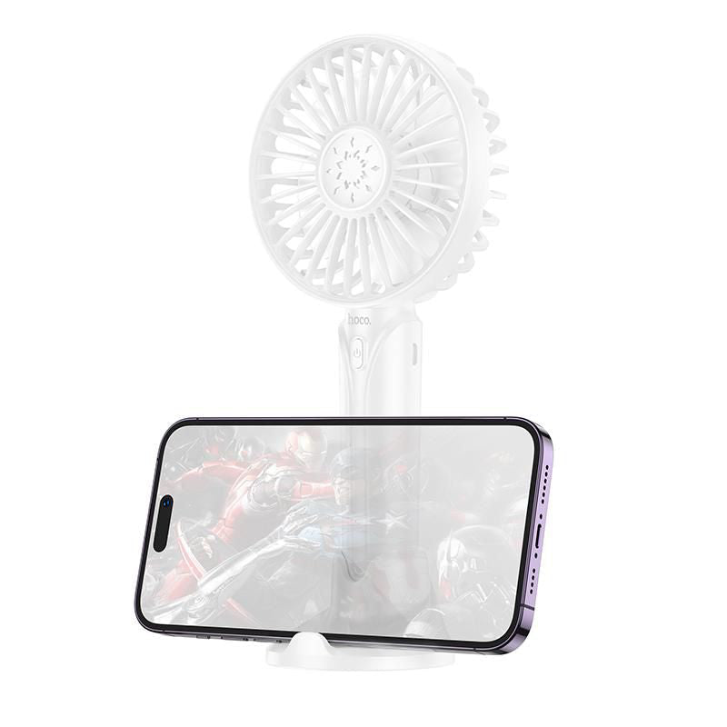 HOCO DF07 Mini Handheld Fan 1200 mAh Battery with Phone Holder - Saif Al Najmi KwFansHocoSaif Al Najmi KwDF07-white132943WhiteHOCO DF07 Mini Handheld Fan 1200 mAh Battery with Phone Holder