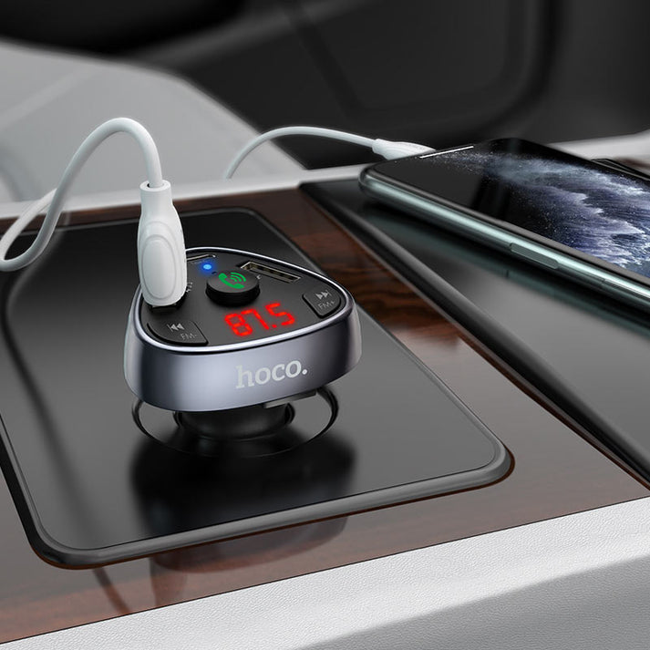 Hoco E51 Car Charger With BT FM Transmitter Type-C 18W - Saif Al Najmi Kw