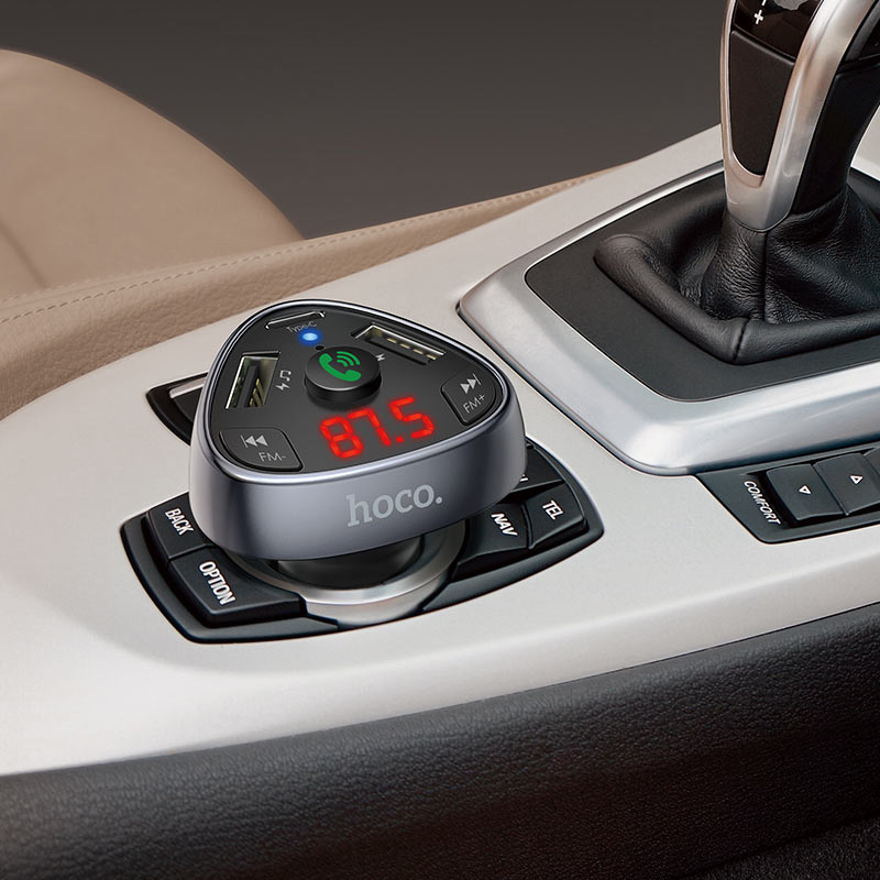Hoco E51 Car Charger With BT FM Transmitter Type-C 18W - Saif Al Najmi Kw