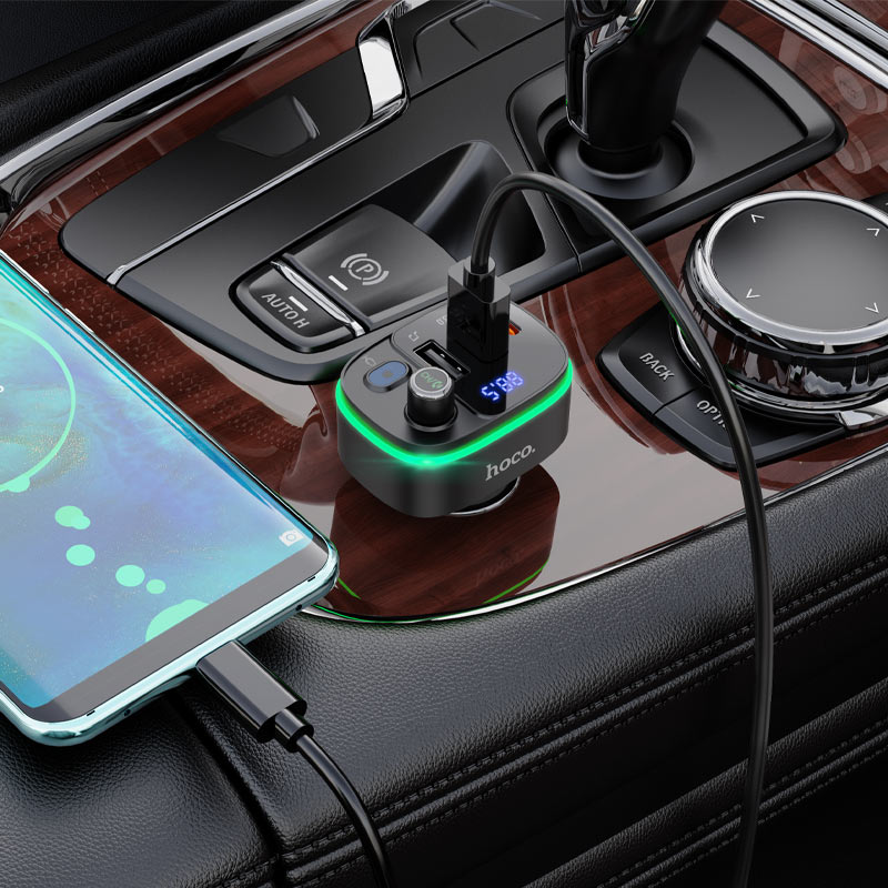 Hoco E62 Fast PD20W+QC3.0 Car Bluetooth FM Transmitter - Saif Al Najmi Kw