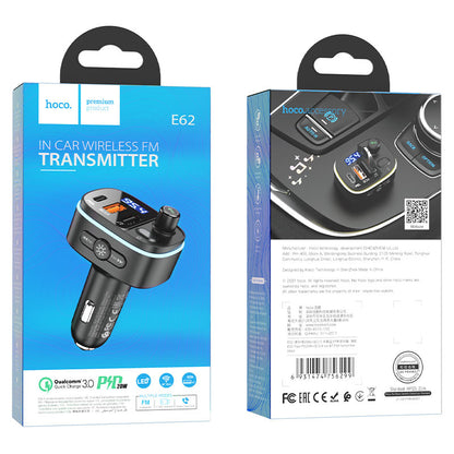 Hoco E62 Fast PD20W+QC3.0 Car Bluetooth FM Transmitter - Saif Al Najmi Kw