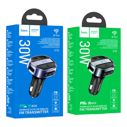 Hoco E70 PD30W+QC3.0 With Wireless FM Transmitter - Saif Al Najmi Kw