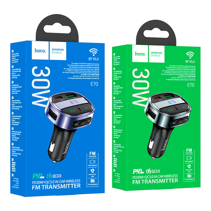 Hoco E70 PD30W+QC3.0 With Wireless FM Transmitter - Saif Al Najmi Kw