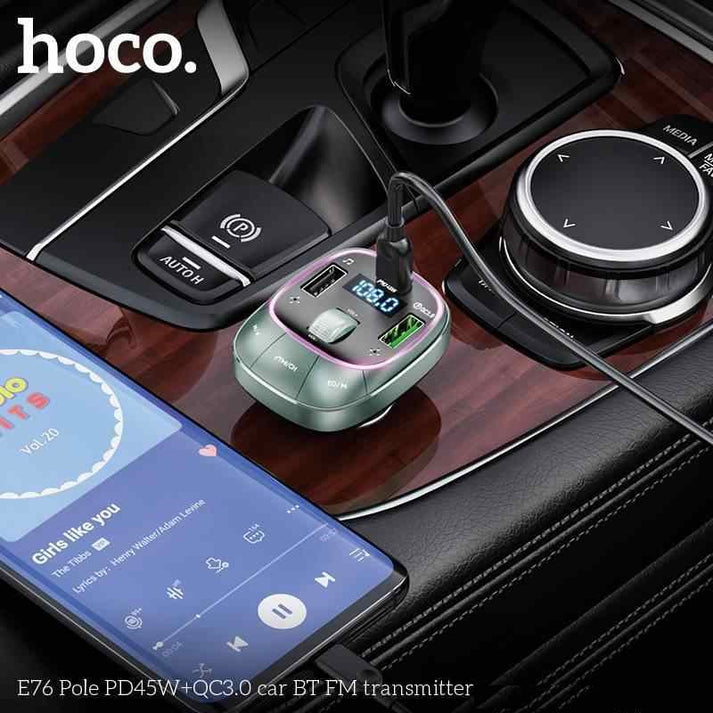 Hoco E76 Car Bluetooth FM Receiver 48W Charger - Saif Al Najmi Kw