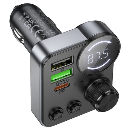 Hoco E86 Alegria Car Charger PD30W QC3.0 Wireless FM Transmitter - Saif Al Najmi KwCar ChargersHocoSaif Al Najmi KwHoco E86 Alegria Car Charger PD30W QC3.0 Wireless FM Transmitter