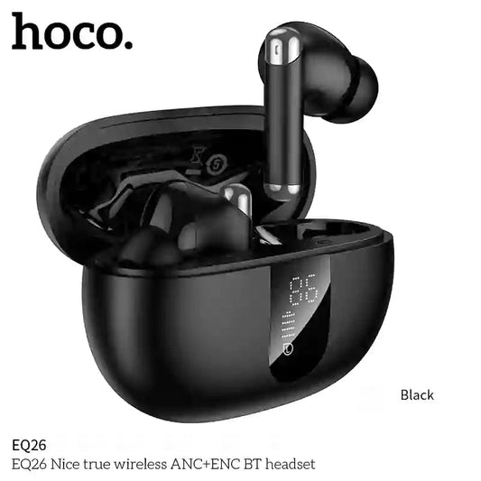HOCO EQ26 NICE True Wireless Bluetooth Headset – ANC + ENC Noise Cancelling - Saif Al Najmi KwEarpodsHocoSaif Al Najmi KwBlackHOCO EQ26 NICE True Wireless Bluetooth Headset – ANC + ENC Noise Cancelling