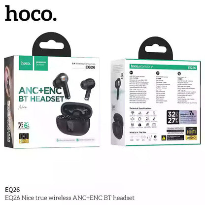 HOCO EQ26 NICE True Wireless Bluetooth Headset – ANC + ENC Noise Cancelling - Saif Al Najmi KwEarpodsHocoSaif Al Najmi KwWhiteHOCO EQ26 NICE True Wireless Bluetooth Headset – ANC + ENC Noise Cancelling