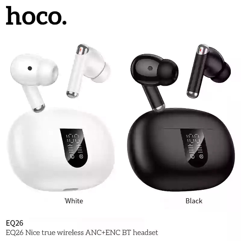 HOCO EQ26 NICE True Wireless Bluetooth Headset – ANC + ENC Noise Cancelling - Saif Al Najmi KwEarpodsHocoSaif Al Najmi KwWhiteHOCO EQ26 NICE True Wireless Bluetooth Headset – ANC + ENC Noise Cancelling