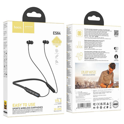 Hoco ES64 Easy Sound sports BT earphones - black - Saif Al Najmi Kw
