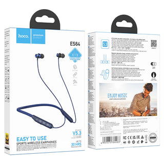 Hoco ES64 Easy Sound sports BT earphones - navy blue - Saif Al Najmi Kw