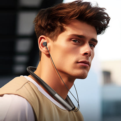 Hoco ES71 Platinum neck-mounted BT headset - obsidian black - Saif Al Najmi Kw