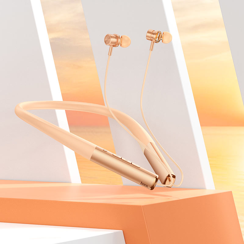 Hoco ES71 Platinum neck-mounted BT headset - orange smoothie - Saif Al Najmi Kw