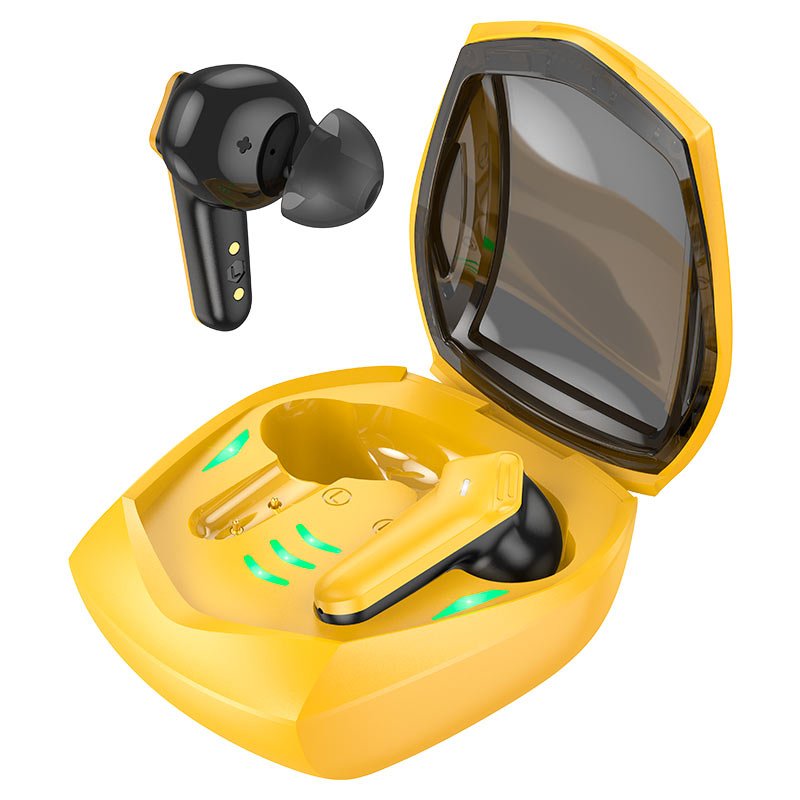 Hoco EW28 Magic true wireless BT gaming headset - yellow - Saif Al Najmi KwEarpodshocoSaif Al Najmi KwEW28Hoco EW28 Magic true wireless BT gaming headset - yellow - Saif Al Najmi Kw